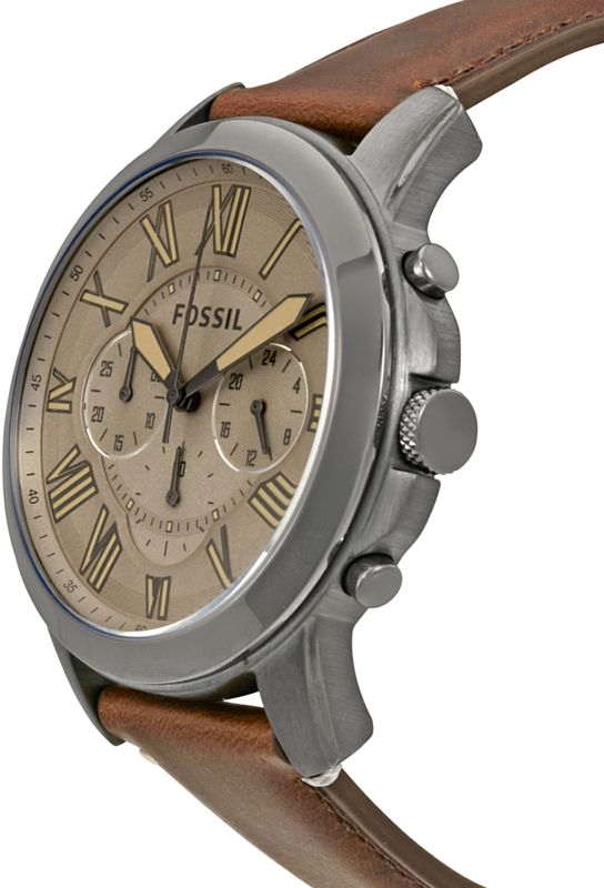 Fossil Grant Chronograph Dark Brown Leather Strap Watch | FS5214