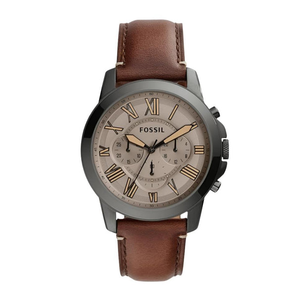 Grant chronograph luggage leather watch deals