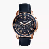 Fossil Grant Sport Chronograph Blue Leather Men's Watch| FS5237