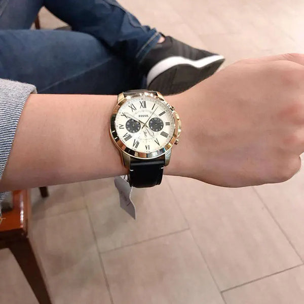 Fossil Analog Off-White Dial Men's Watch-FS5272