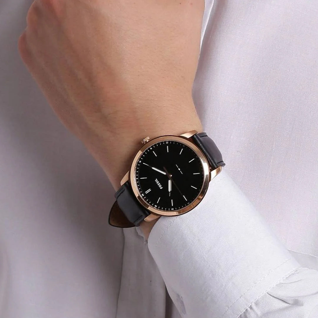 Fossil Minimalist Slim Black Dial Men's Watch FS5376