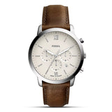 Fossil Neutra Chronograph  White Dial Leather Strap Watch | FS5380