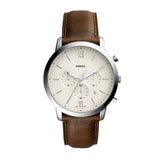 Fossil Neutra Chronograph  White Dial Leather Strap Watch | FS5380