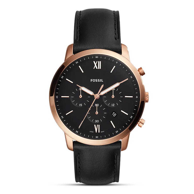 Fossil Neutra Chronograph Black Leather Men's Watch| FS5381