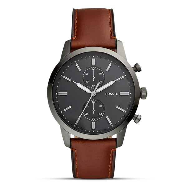 Fossil Townsman Chronograph Amber Brown Leather Strap Watch | FS5522