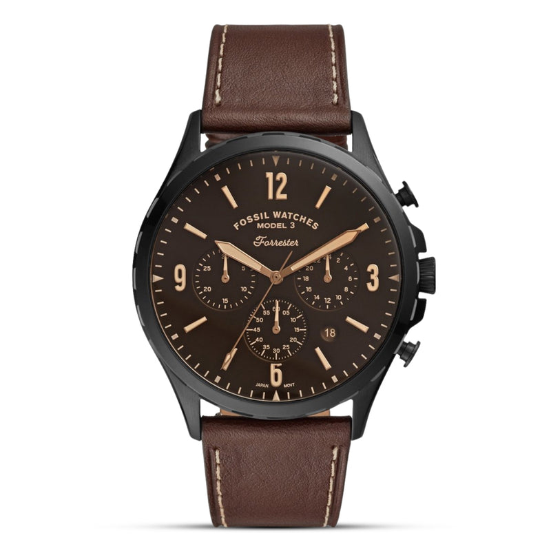 FOSSIL Forrester Chronograph Brown Leather Watch  FS5608