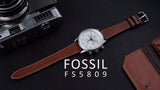 Fossil Retro Pilot White Dial Brown Leather Strap Watch | FS5809