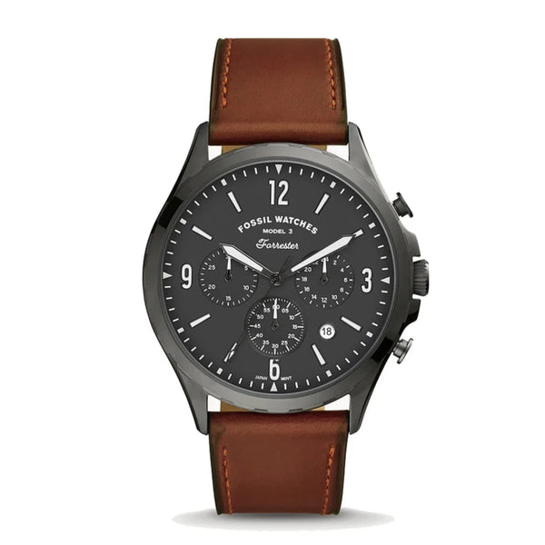 Fossil Forrester Chronograph Brown Leather Strap Watch | FS5815