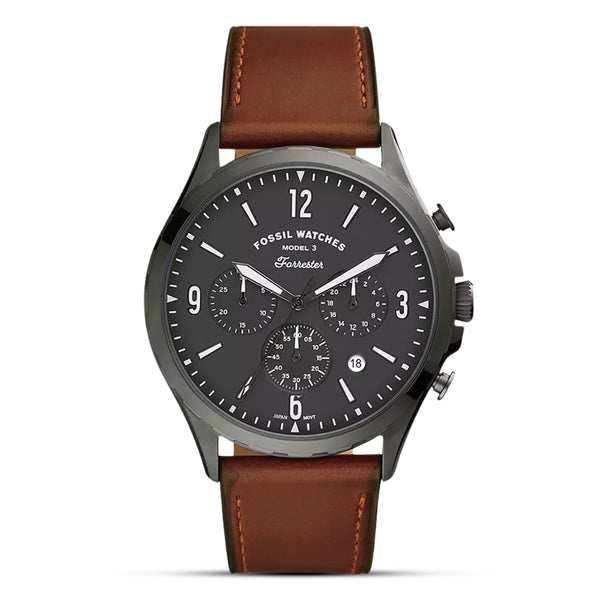 Fossil Forrester Chronograph Brown Leather Strap Watch | FS5815