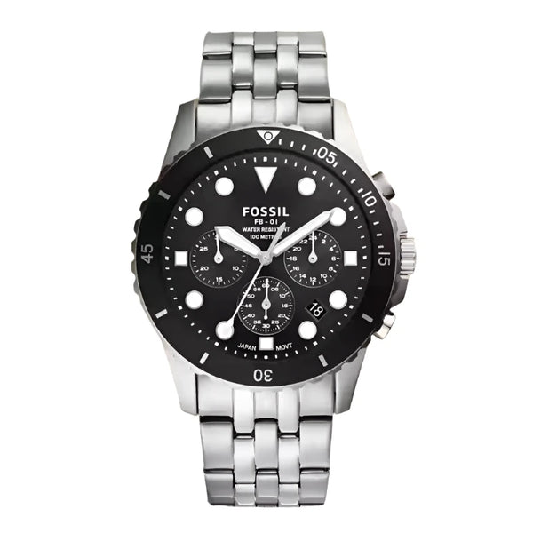 Fossil FB-01 Chronograph Black Dial Men's Watch | FS5837