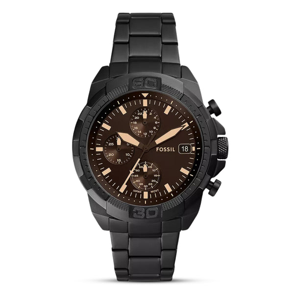 Fossil Bronson Chronograph Black Stainless Steel Men's Watch | FS5851