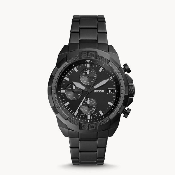 Fossil Bronson Chronograph Black Stainless Steel Watch FS5853