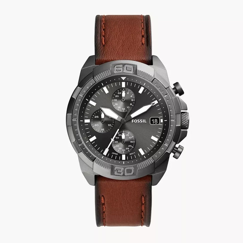 Fossil Bronson LiteHide Chronograph Brown Leather Watch| FS5855