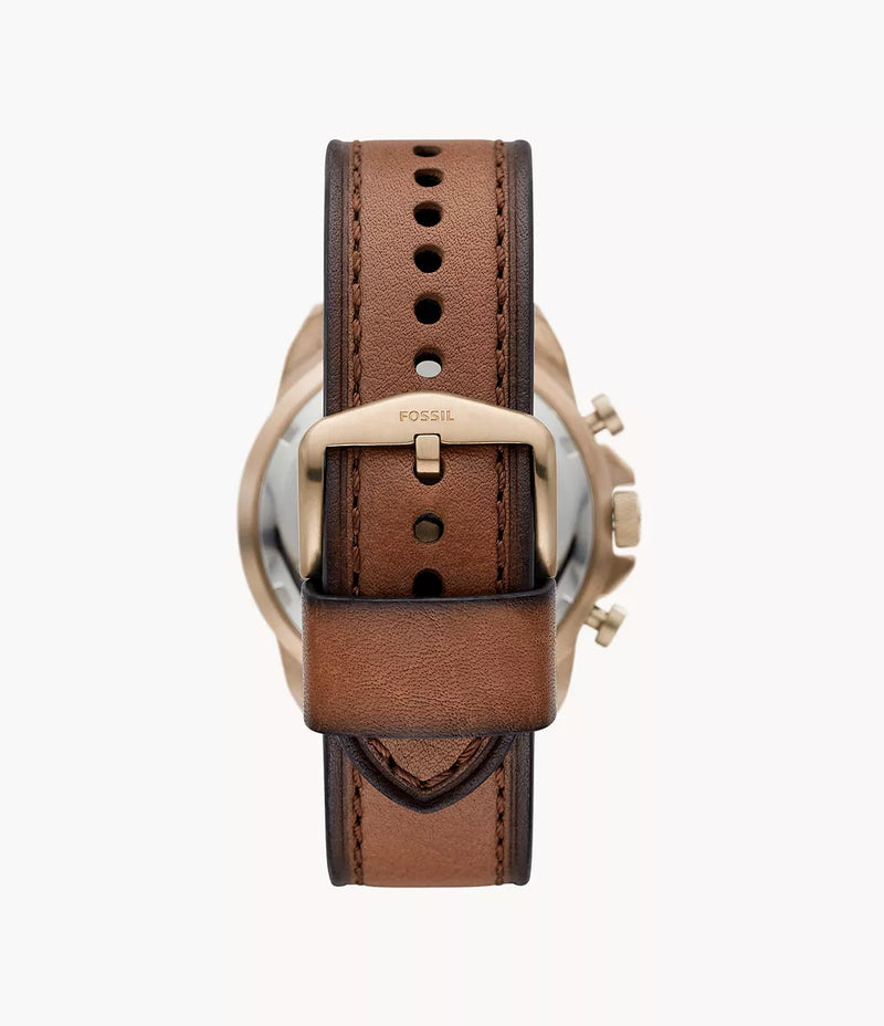 Fossil Bronson LiteHide Medium Brown Leather Watch| FS5857