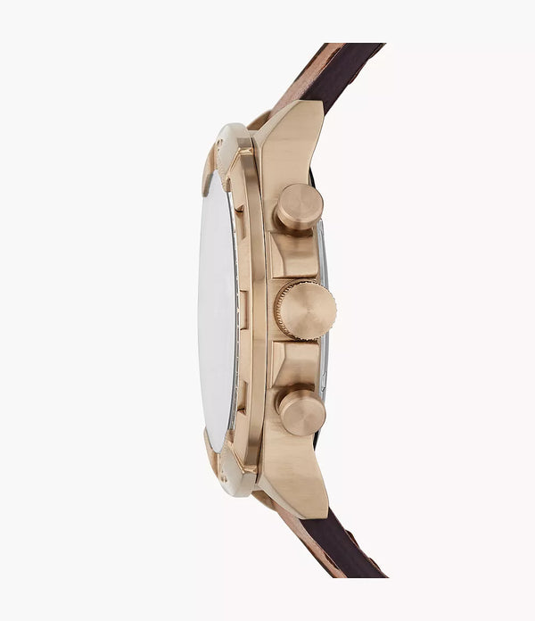 Fossil Bronson LiteHide Medium Brown Leather Watch| FS5857