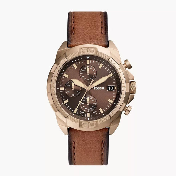 Fossil Bronson LiteHide Medium Brown Leather Watch| FS5857