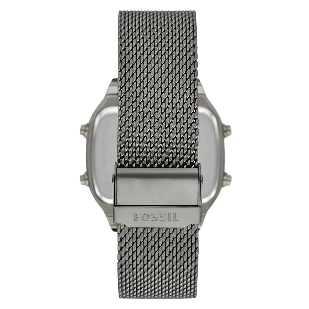 Fossil Retro Digital Chronograph Smoke Mesh Strap Watch FS5888