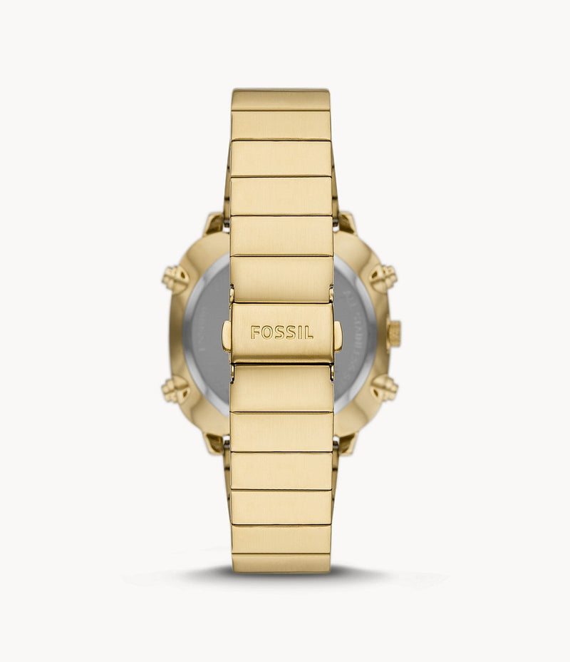 Fossil Retro Analog-Digital Gold-Tone Stainless Steel Watch FS5889