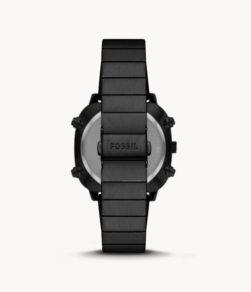 Fossil Retro analogue-Digital Black Stainless Steel Watch FS5891