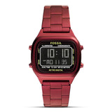 Fossil Digital Pomegranate Red Stainless Steel Men's Watch| FS5897