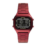 Fossil Digital Pomegranate Red Stainless Steel Men's Watch| FS5897
