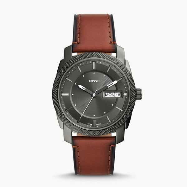 Fossil Machine 3-Hand Date Eco Brown Leather Men's Watch| FS5900