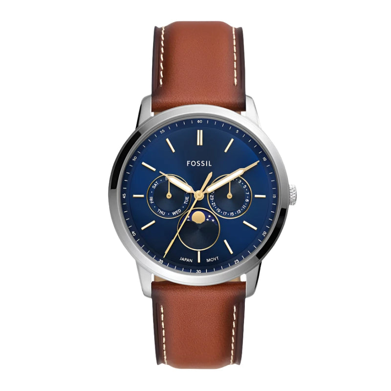 Fossil Neutra Moonphase Multifunction Leather Strap Watch | FS5903