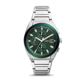 Fossil Everett Chronograph Green Dial Stainless Steel Men's Watch| FS5964