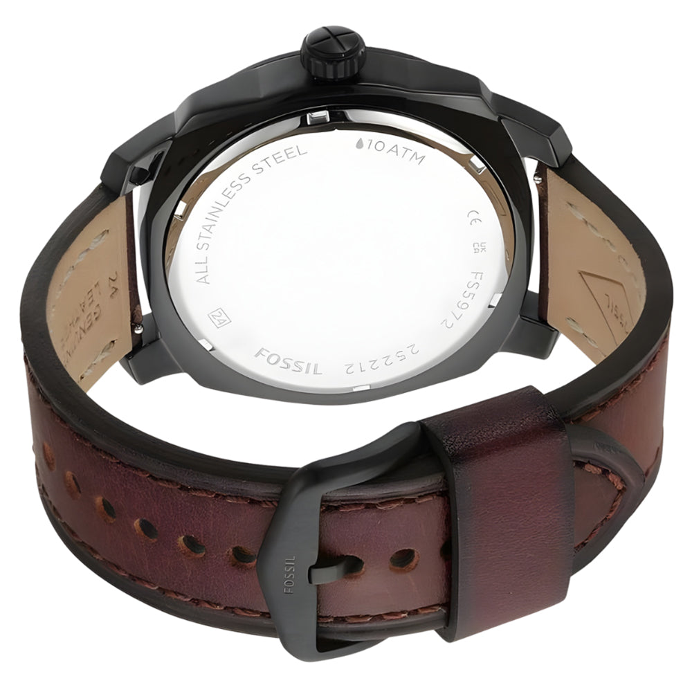 FOSSIL MACHINE DARK BROWN MEN'S WATCH FS5972