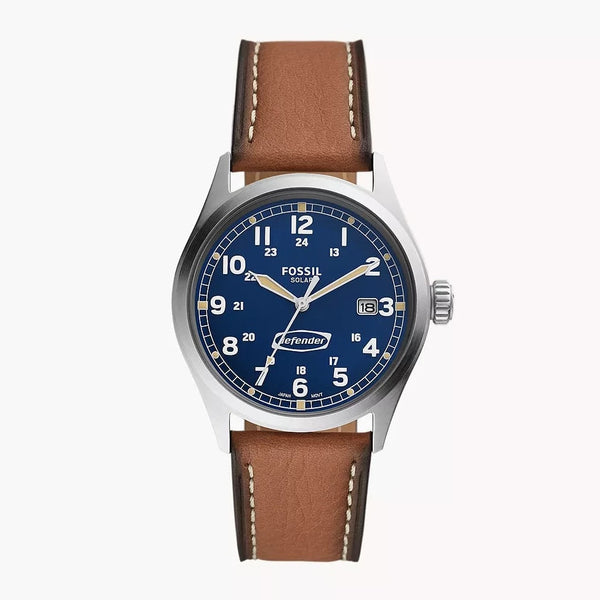 Fossil Defender Solar-Powered Brown Leather Men's Watch| FS5975I