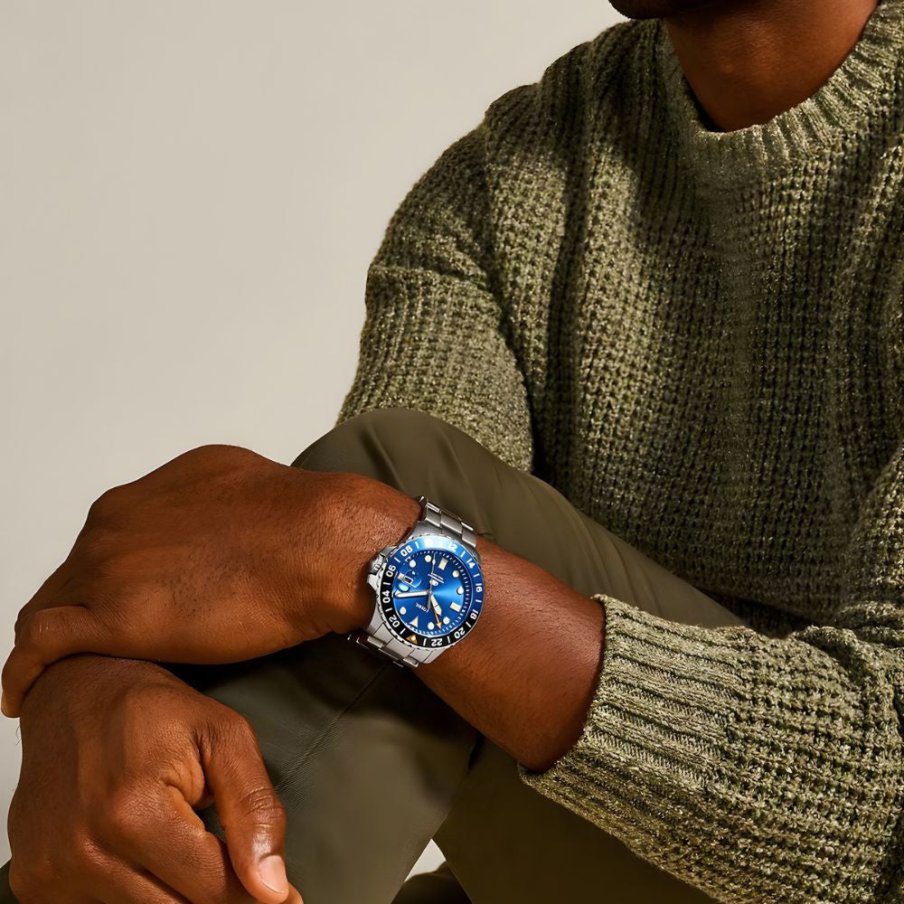 Fossil Blue GMT Stainless Steel Men's Watch | FS5991