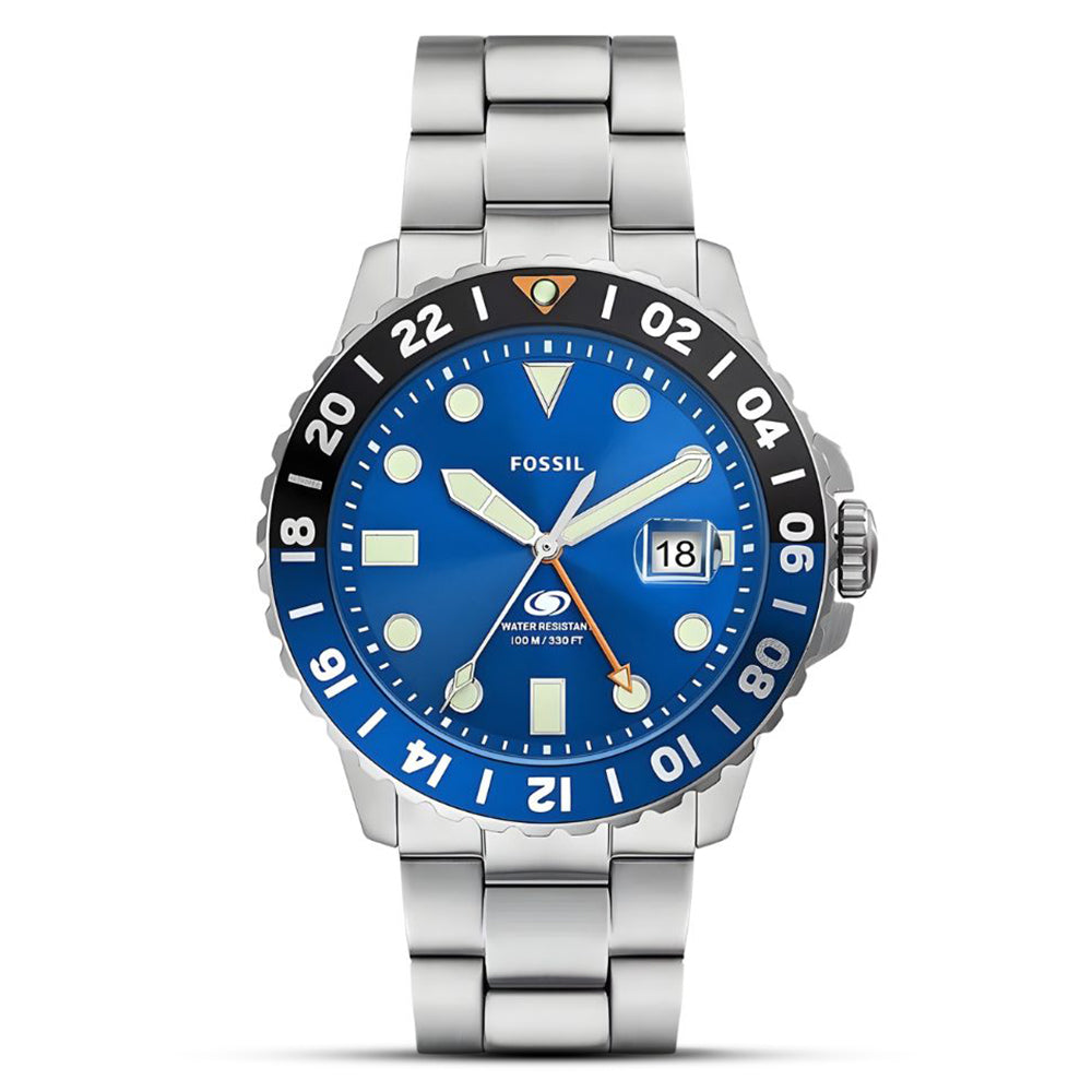 Fossil Blue GMT Stainless Steel Men's Watch | FS5991