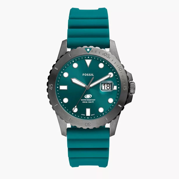 Fossil Oasis Blue Dive Silicone Strap Watch FS5995