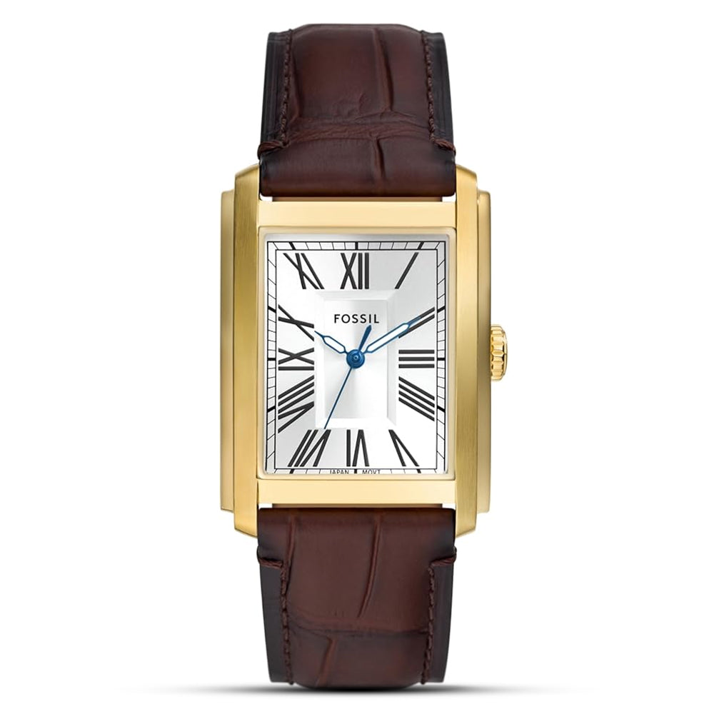 Fossil Carraway White Rectangular Dial Men's Watch FS6011