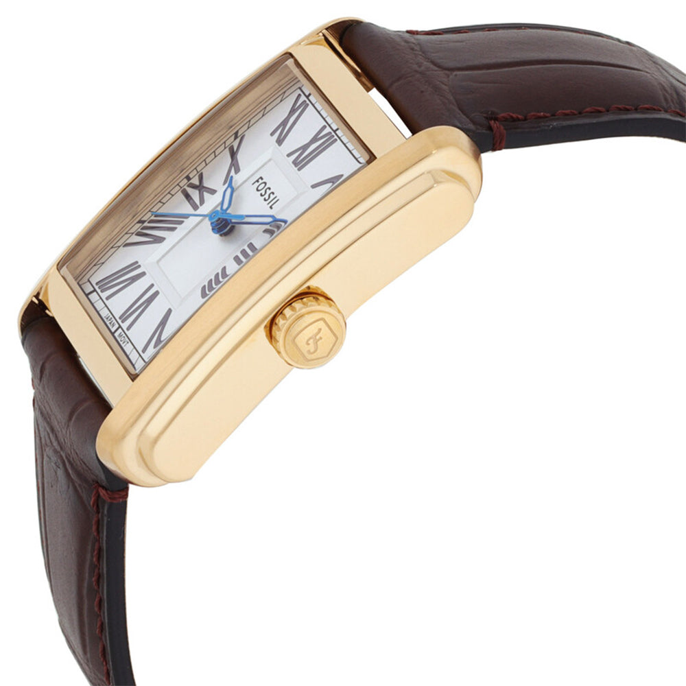 Fossil Carraway White Rectangular Dial Men's Watch FS6011