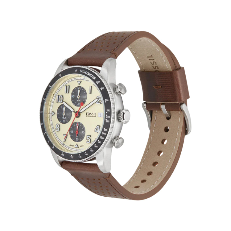 Fossil Sport Tourer Chronograph Cream Dial Men's Watch | FS6042