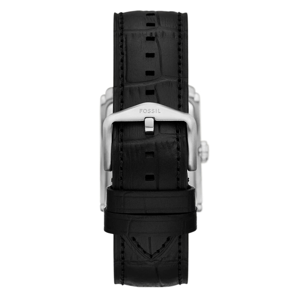 Fossil Carraway Rectangular Silver Dial Men's Watch FS6078