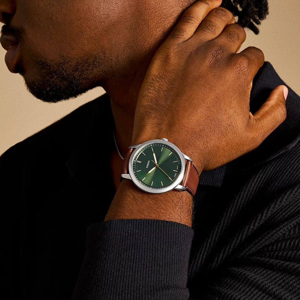 Fossil Minimalist Three-Hand Green Dial Men's Watch FS6094