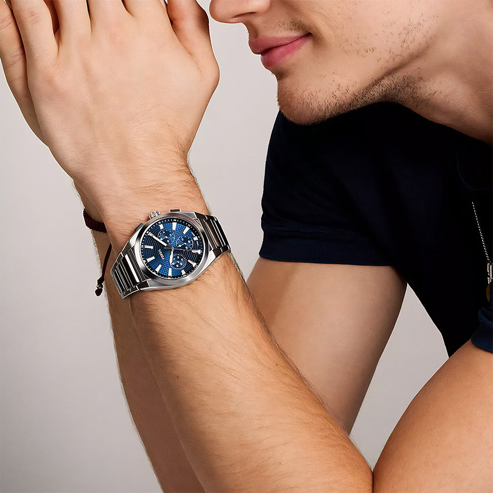 Fossil Everett Blue Chronograph Dial Men's Watch | FS6104