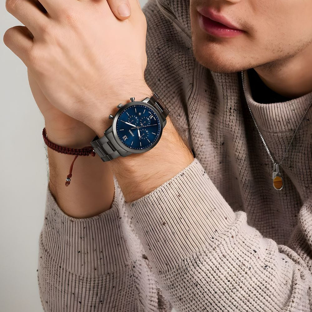 Fossil Neutra Chronograph Smoke Stainless Steel Men's Watch| FS5381