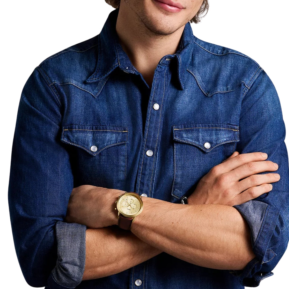 Fossil Neutra Chronograph Gold Dial Men's Watch FS6113