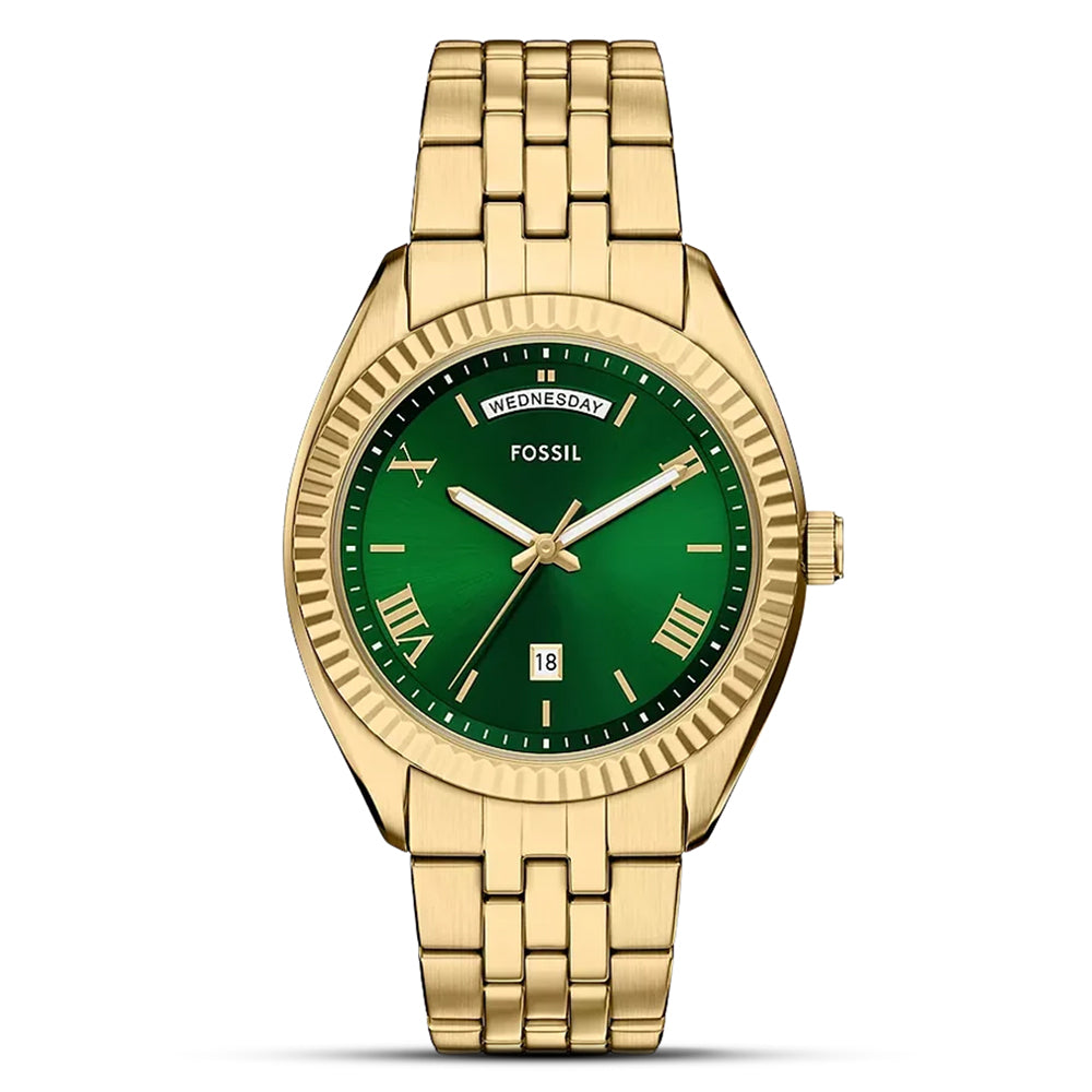 Fossil Campbell Gold Tone Green Dial Men's Watch FS6142