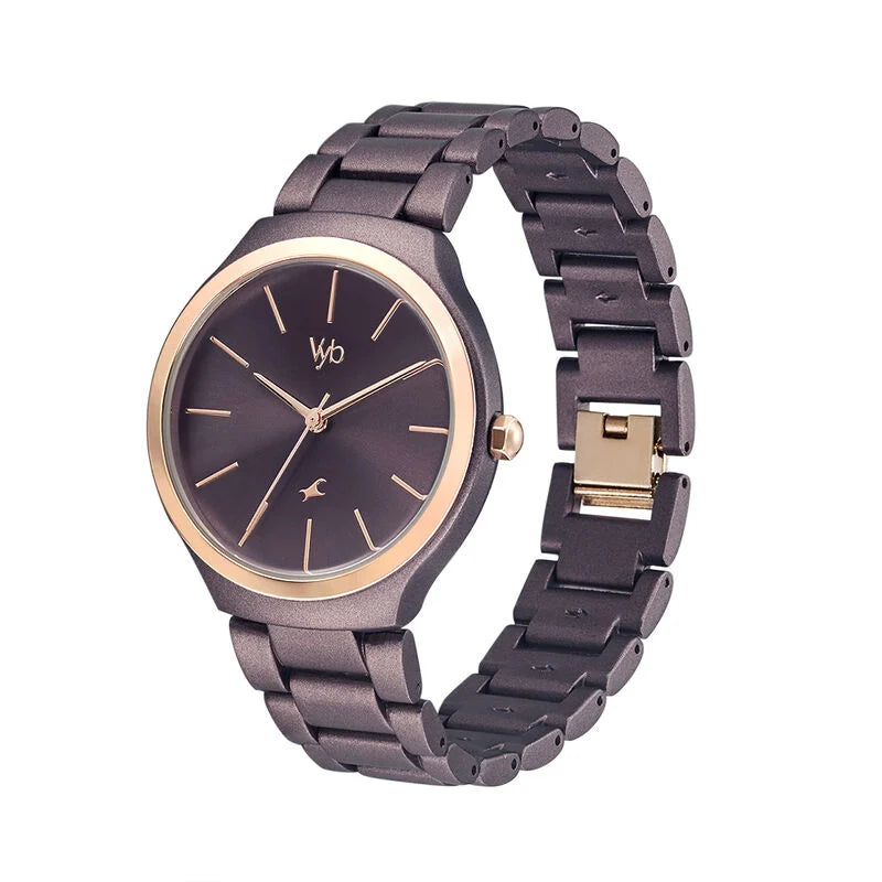 Fastrack Vyb Slayer Quartz Maroon Dial Ladies Watch| FV60008KM02W