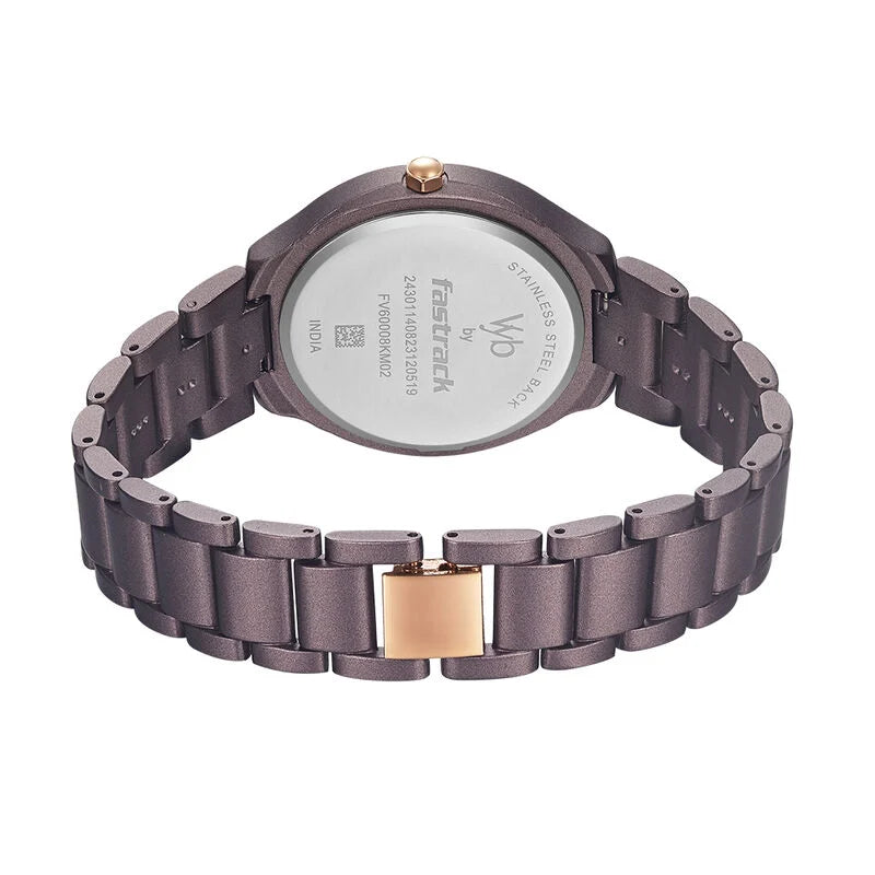Fastrack Vyb Slayer Quartz Maroon Dial Ladies Watch| FV60008KM02W