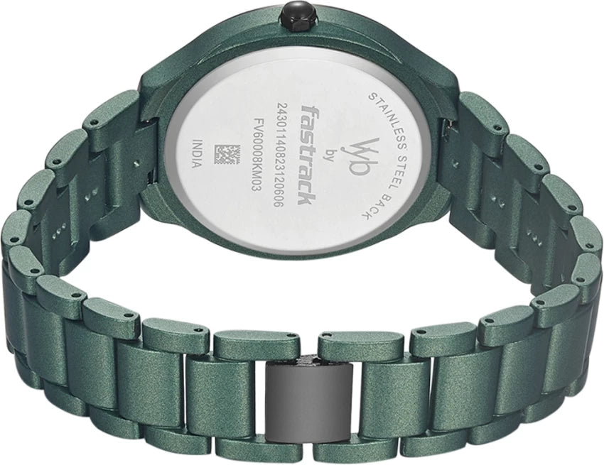 Fastrack Vyb Slayer Quartz Green Dial Women's Watch| FV60008KM03W