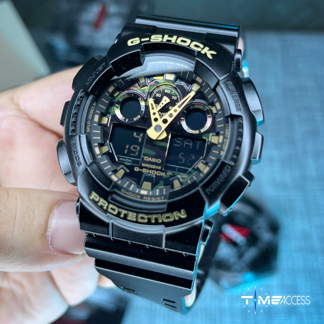 Casio G-Shock Analog Digital Black Resin Band Watch | GA-100CF-1A9DR