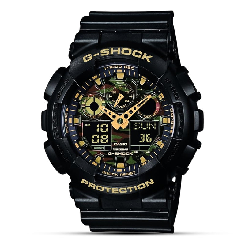 Casio G-Shock Analog Digital Black Resin Band Watch | GA-100CF-1A9DR