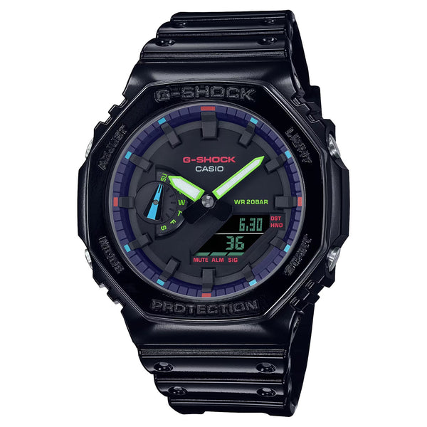 Casio G-Shock Analog-Digital Black RGB Men's Watch| GA-2100RGB-1ADR