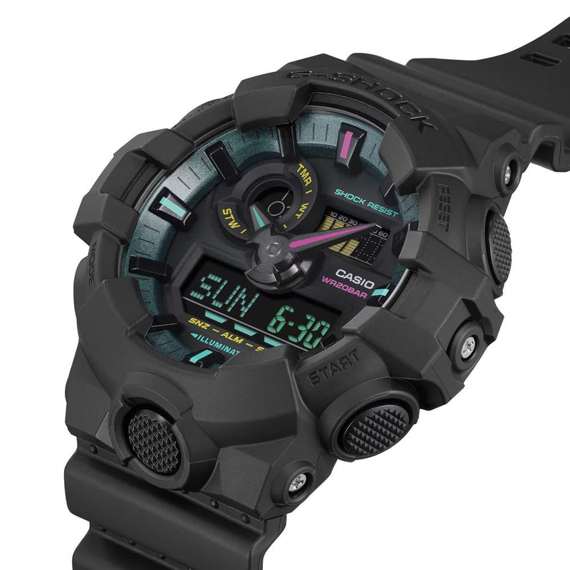 CASIO G-SHOCK Multi-Fluorescent Black Men's Watch |GA-700MF-1ADR