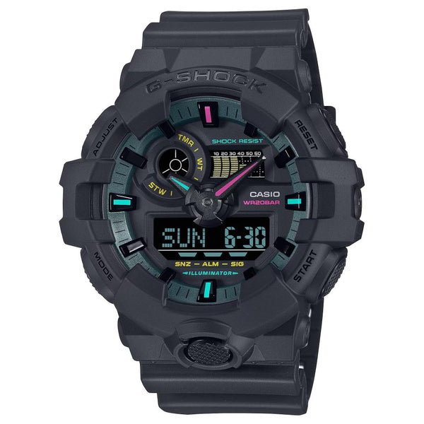 CASIO G-SHOCK Multi-Fluorescent Black Men's Watch |GA-700MF-1ADR